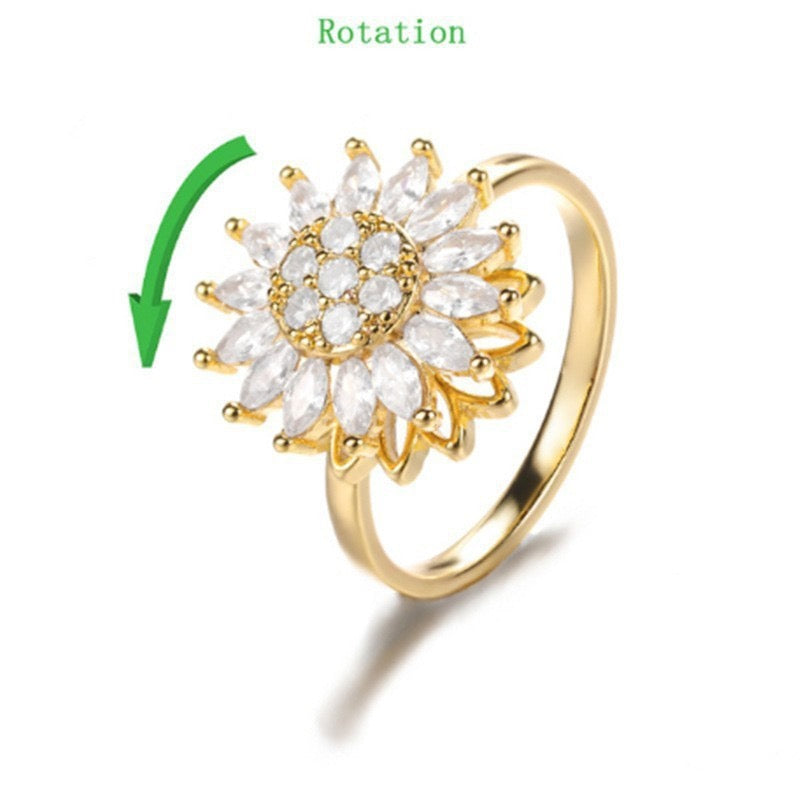 Sunflower Super Sparkle Spinning Ring