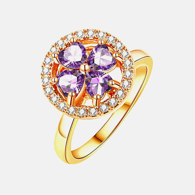 Four-Leaf Clover Rotating Disc Ring