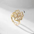 Full-Shine Four-Leaf Clover Ring