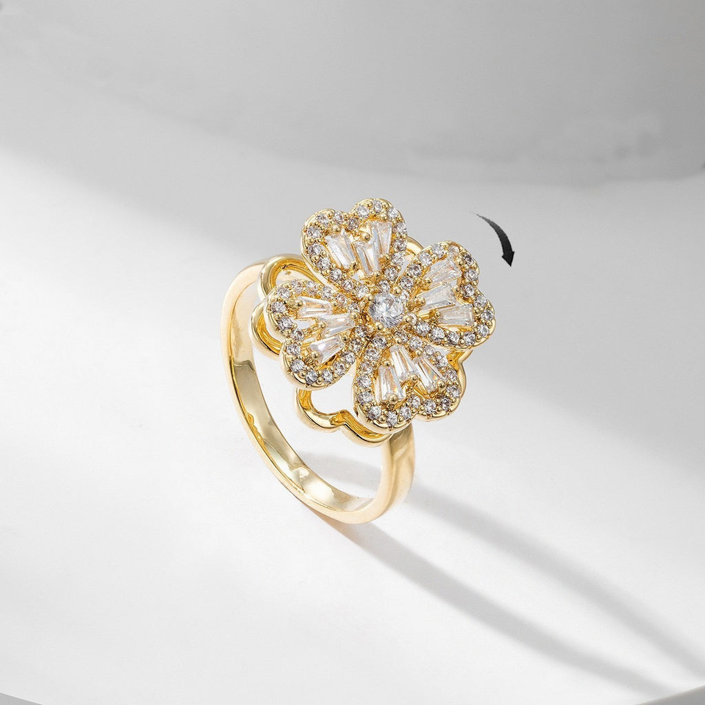 Full-Shine Four-Leaf Clover Ring