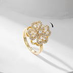 Full-Shine Four-Leaf Clover Ring