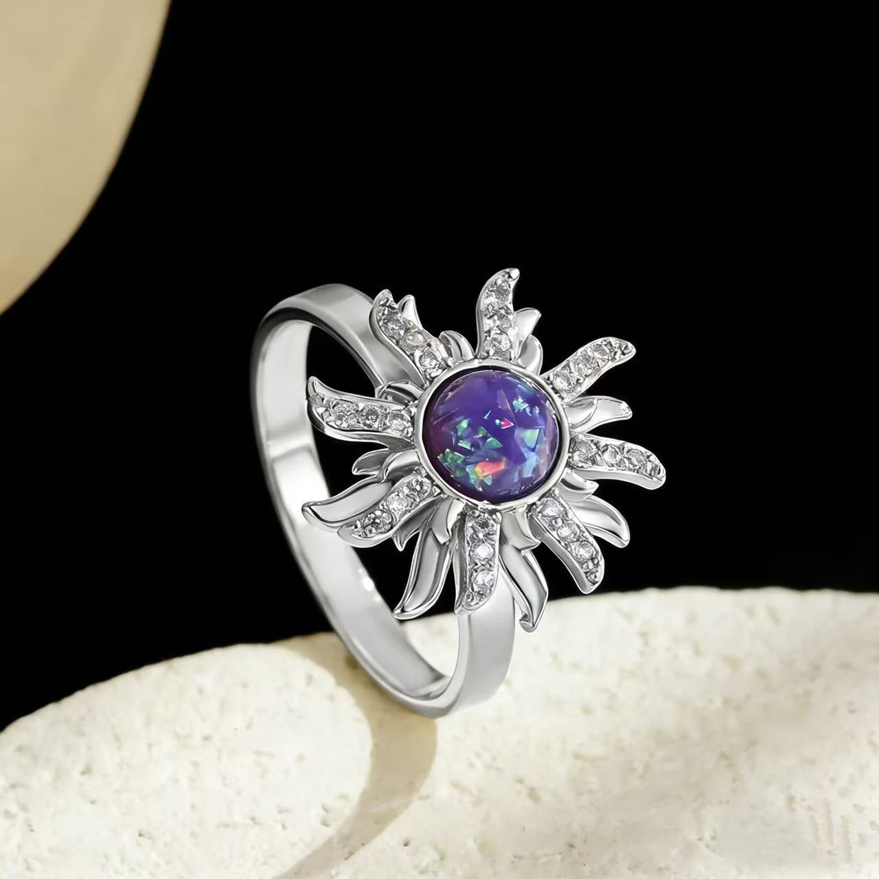 Rotating Sunflower Ring