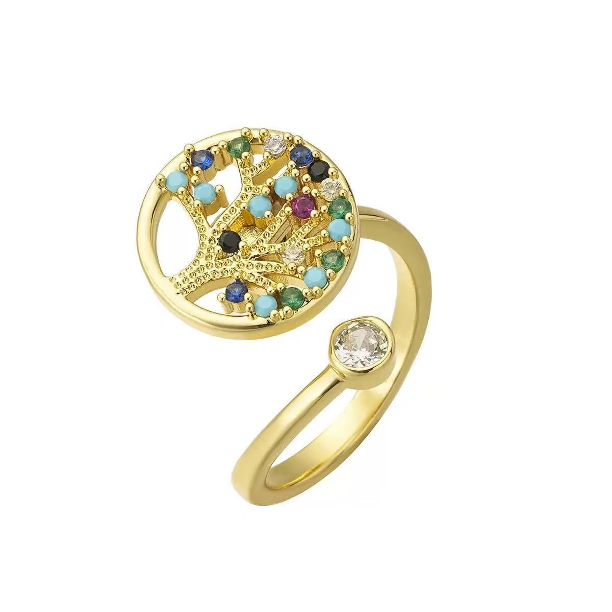 Spinning Tree Gemstone Ring